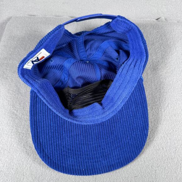 Aviator Nation Hat Cap Snap Back Blue Corduroy Mountain Patch Retro Stripe Mens - Picture 11 of 12